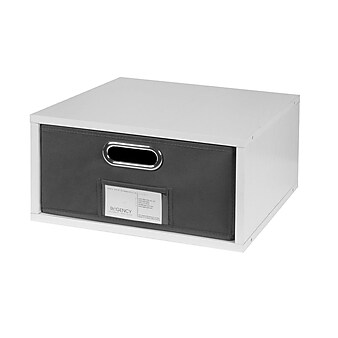 Niche Cubo Half Size Stackable Storage Cube, White Wood Grain (PC1206WH)