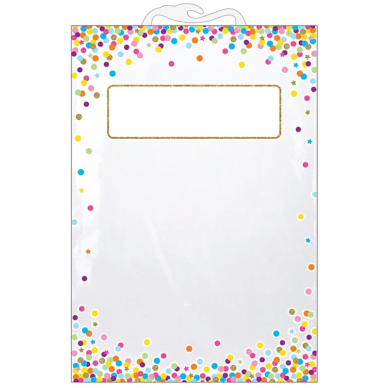 Ashley Productions Hanging Confetti Pattern Storage/Book Bag, 11" x 16", Pack of 5 (ASH10585) image 1