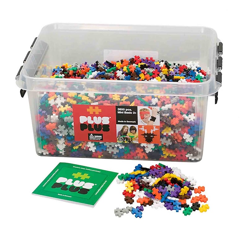 Plus-Plus Plastic Open Play School Set, 3600 Pieces, Basic Colors (PLL03373) image 1