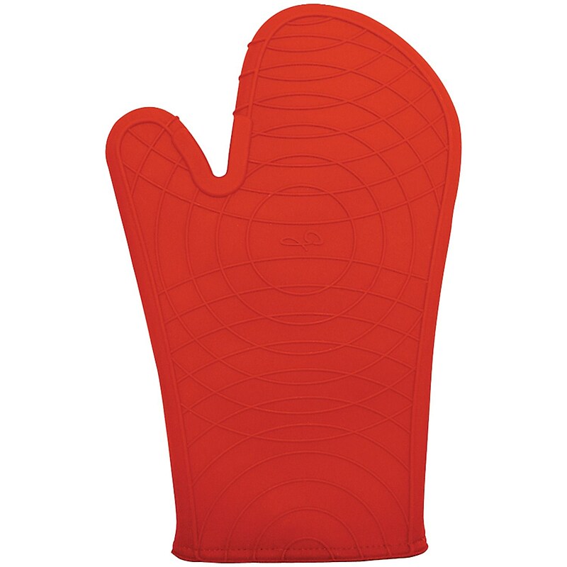 Starfrit Gourmet 080235-006-0000 Silicone Oven Mitt, 12", Red image 1