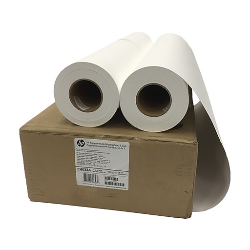 HP Wide Format Polypropylene Paper, 24" x 100', Matte Finish, 2/Carton