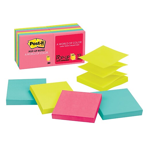 Post It Pop Up Notes Cape Town Collection 3 X 3 12 Pads Pack R330 12an At Staples