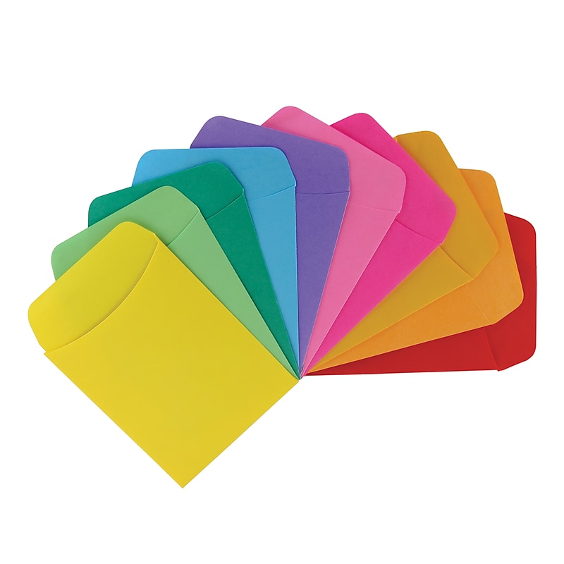 Hygloss Self-Adhesive Library Pockets, Multicolored, 30/Pack (HYG15730) image 1