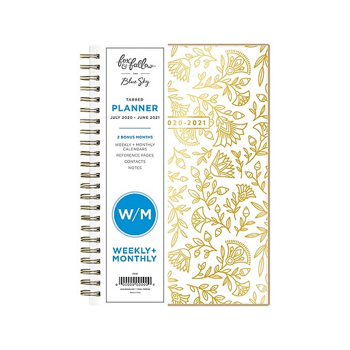 20202021 Blue Sky 5.88" x 8.13" Planner, Fox & Fallow, Moonstone