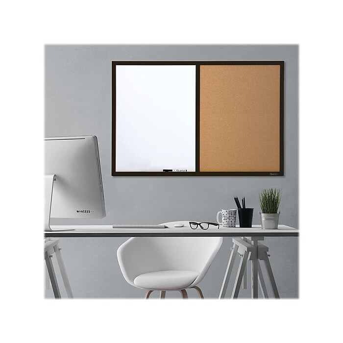Quartet Espresso Magnetic Dry-Erase Board 17x23 Inches - Wood Frame Whiteboard For Home Office Or Kitchen