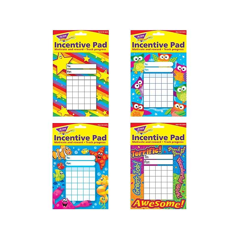 TREND enterprises, Inc. Incentive Pad, Assorted Colors, 36 Charts/Pad (T-09085) image 1