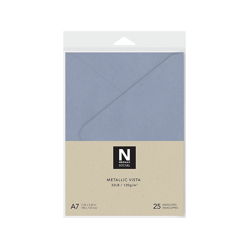 Neenah Paper Social A7 Everyday Envelopes, Metallic Vista, 25/Pack (91486) image 1