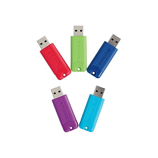 Verbatim PinStripe 16GB USB 3.0 Flash Drives, 5/Pack (70387) at Staples
