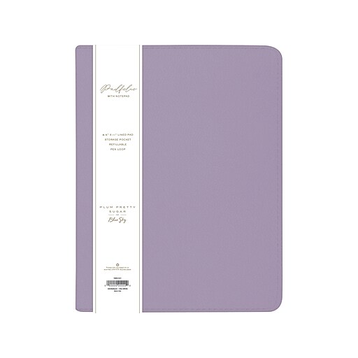Blue Sky Plum Pretty Sugar Faux Leather Padfolio, Soft Purple (120538