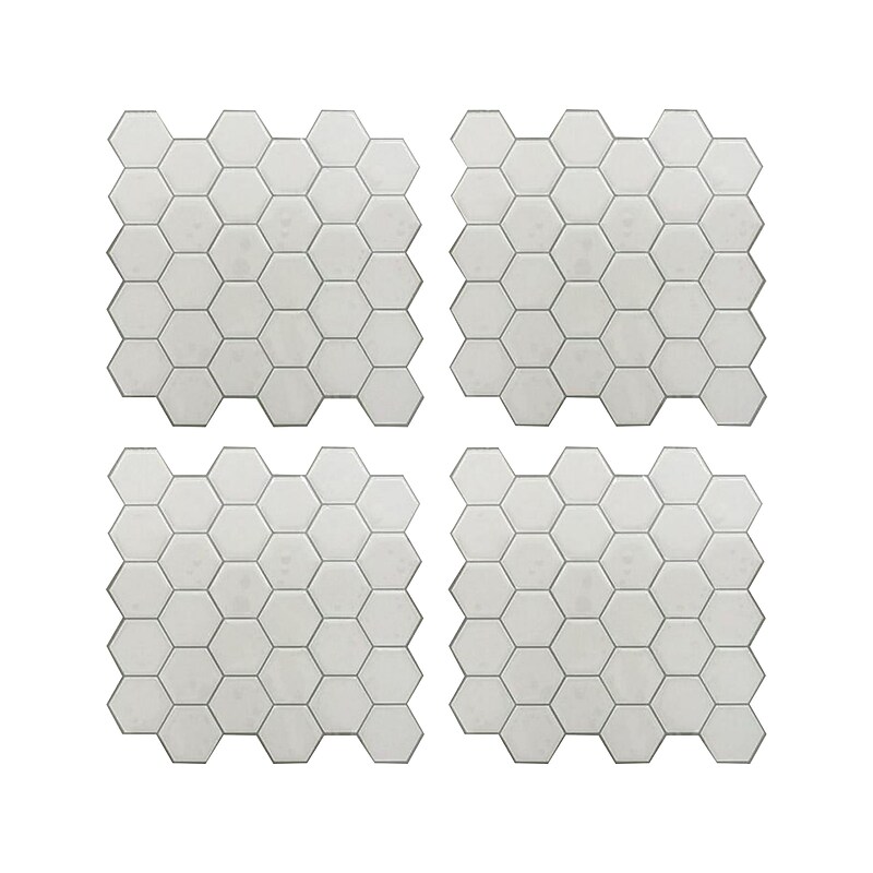 RoomMates Pearl Hexagon StickTILES Peel and Stick Backsplashes Contemporary Decals, Shapes, 4/Pack (TIL3458FLT) image 1