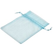 JAM Paper Sheer Organza Bags, Small, 4 x 5.5, Baby Blue, 12/Pack (SPC14K5a)