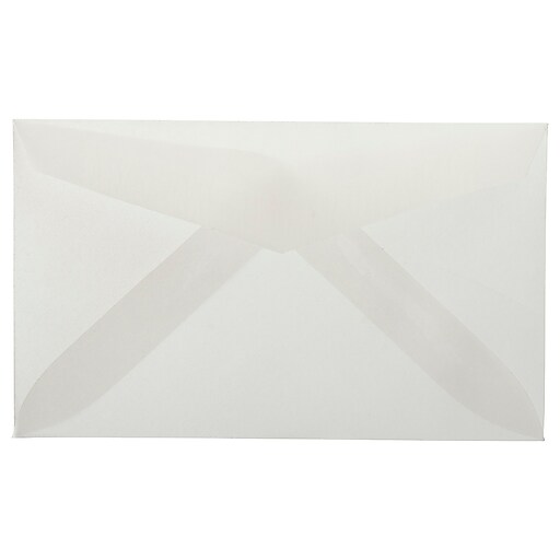 JAM Paper 2Pay Translucent Vellum Envelopes, 2.5 x 4.25, Clear, 25/Pack