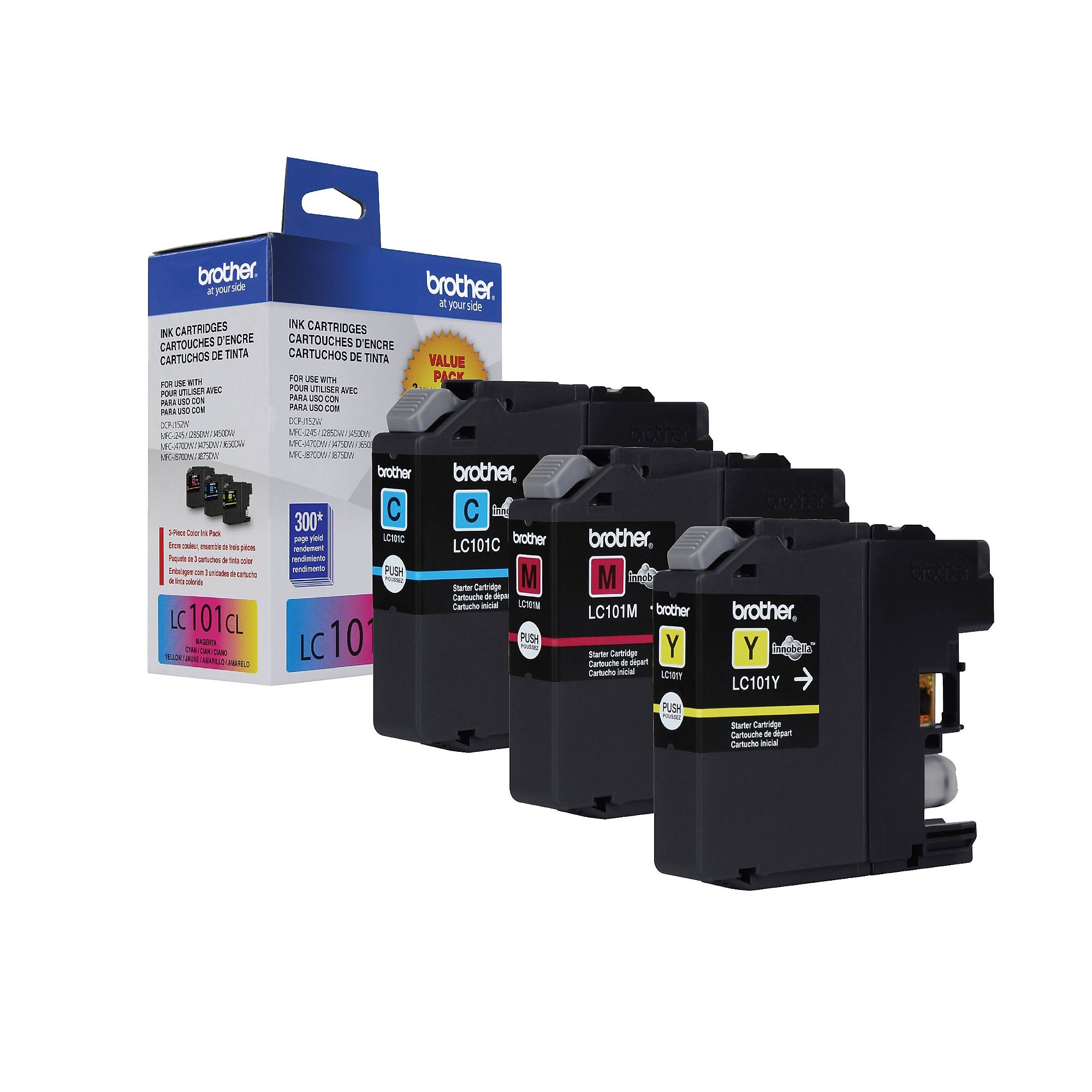 Brother LC1013PKS Cyan/Magenta/Yellow Standard Yield Ink Cartridge, 3/Pack Sansujyuku sansujyuku.com