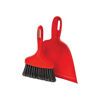 Libman High Power Broom with Dustpan, Black/Red (906)