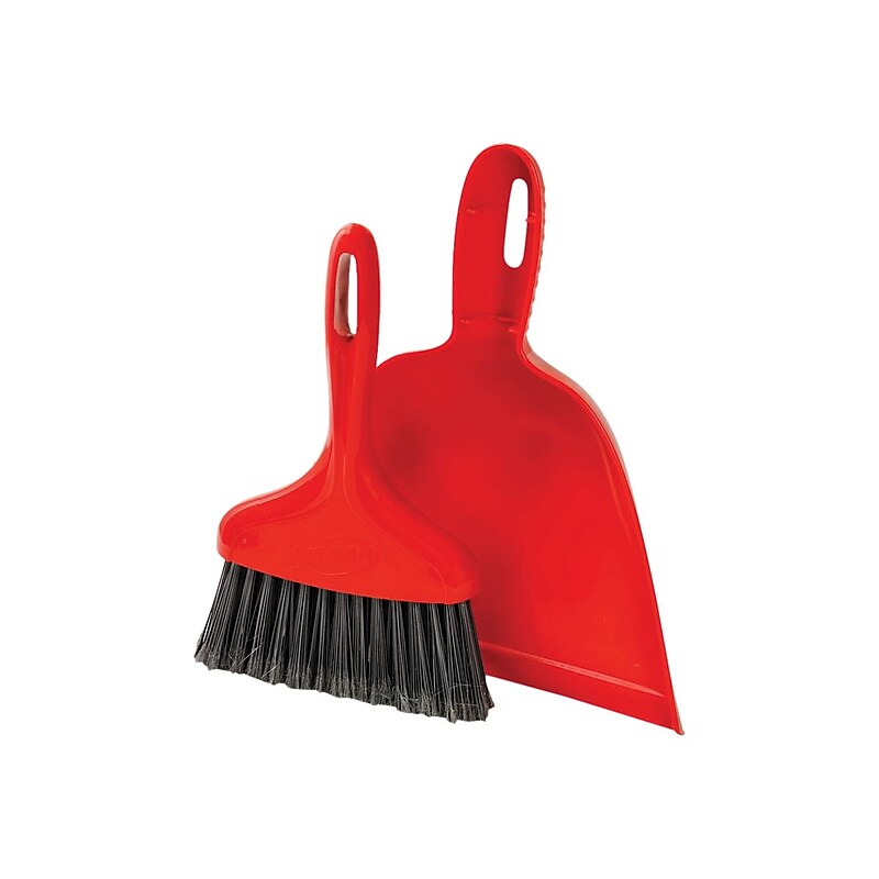 Libman High Power Broom with Dustpan, Black/Red (906) image 1