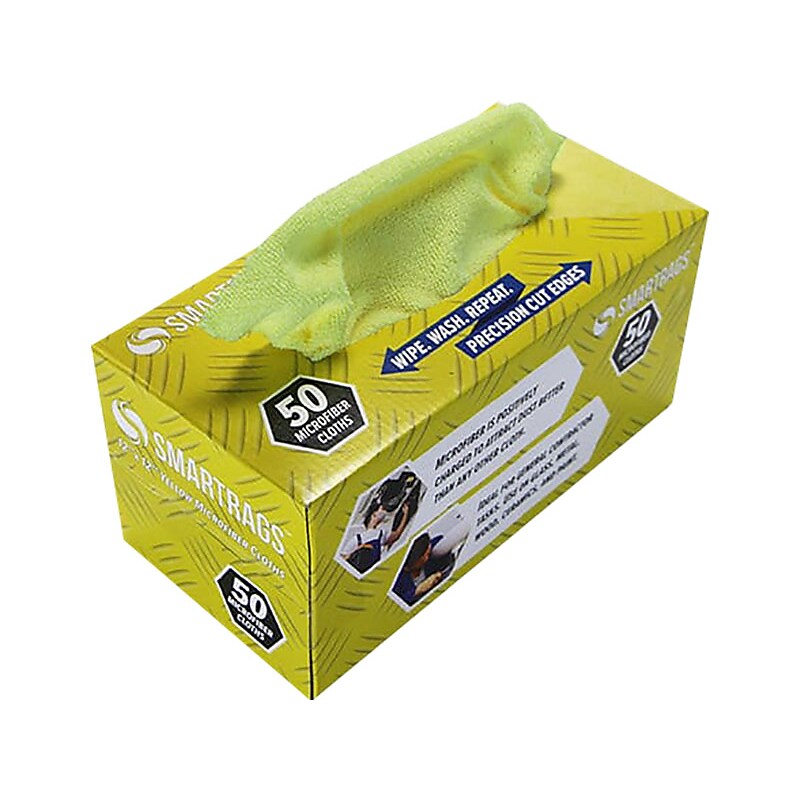 Monarch Brands SmartRags Microfiber Cleaning Rags, 12" x 12", Yellow, 50 Rags/Pack (M950Y) image 1