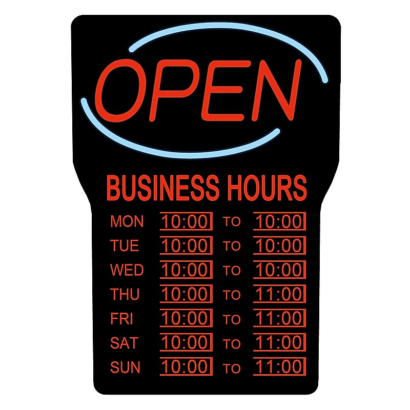 Royal Sovereign RSB-1342E 24" x 15.95" Acrylic "Open" Sign image 1