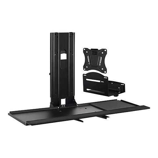 Mountlt! Adjustable Monitor and Keyboard Wall Mount, Up to 32", Black