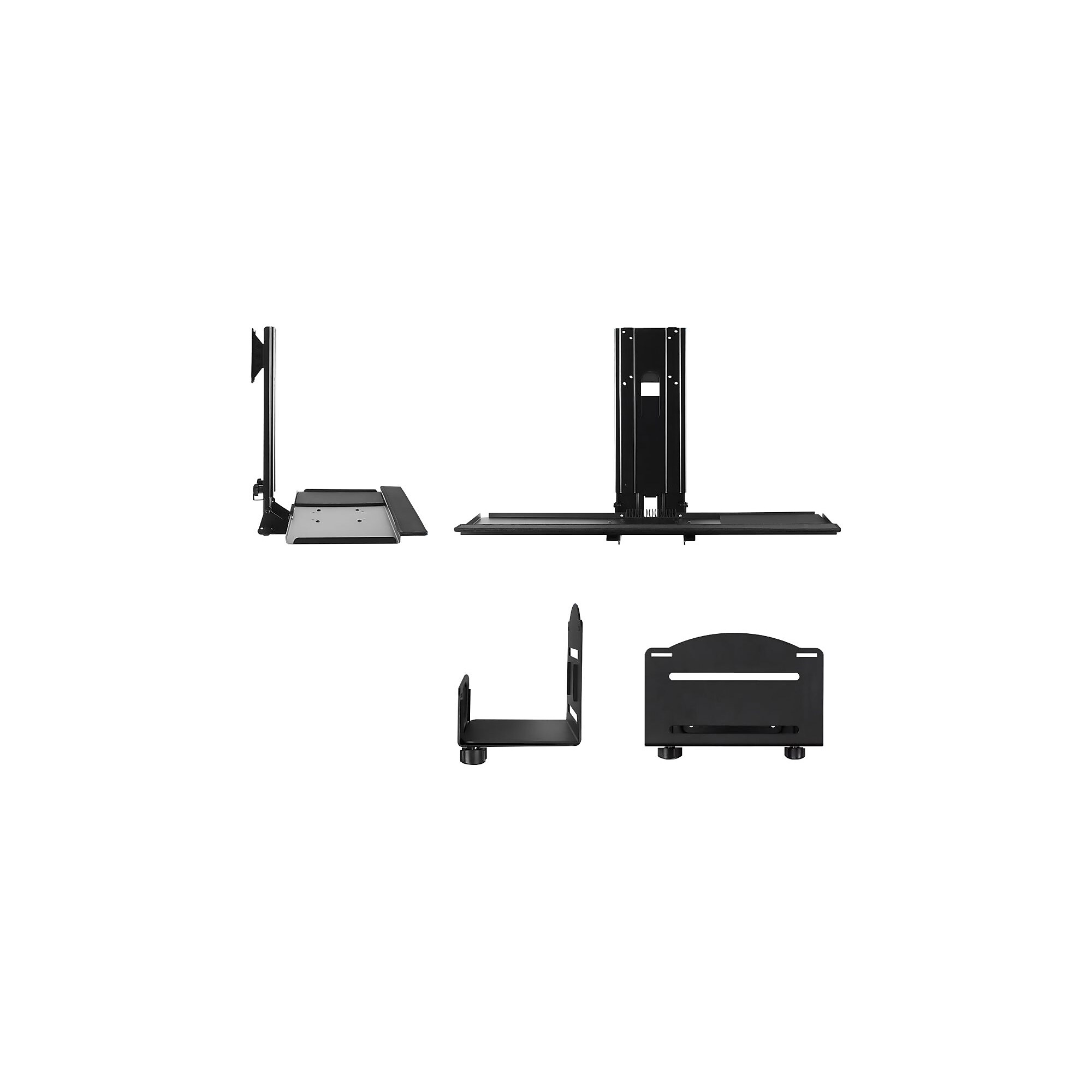 Mount-lt! Adjustable Monitor and Keyboard Wall Mount, Up to 32″, Black (MI-7919) Sansujyuku sansujyuku.com