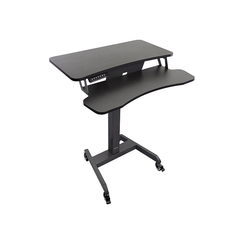 Mount-It! Metal Mobile Presentation Cart with Lockable Wheels, Black (MI-7982) image 1