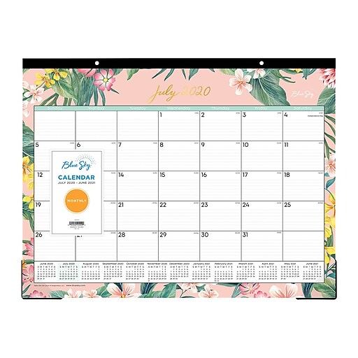 2020 2021 Blue Sky 17 X 22 Desk Pad Calendar Allena Multicolor 