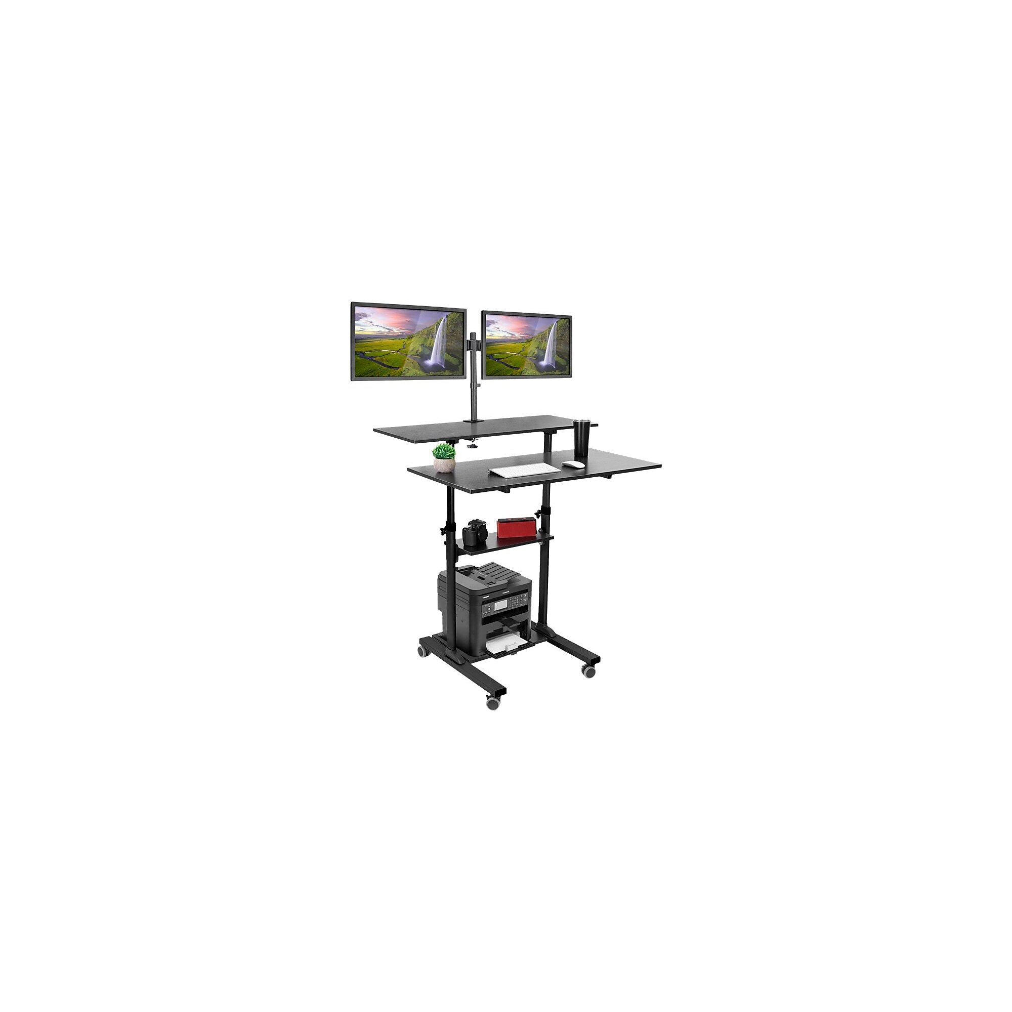 Mount-It! 39.5″W Adjustable Steel Standing Desk with Dual Monitor Mount, Black (MI-7972B) Sansujyuku sansujyuku.com