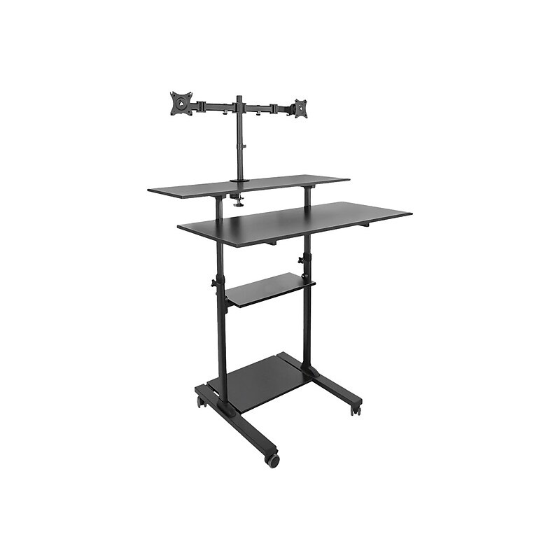 Mount-It! 39.5"W Adjustable Steel Standing Desk with Dual Monitor Mount, Black (MI-7972B) image 1