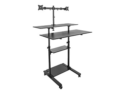 Mount-It! 39.5″W Adjustable Steel Standing Desk with Dual Monitor Mount, Black (MI-7972B) Simolary simolary.com