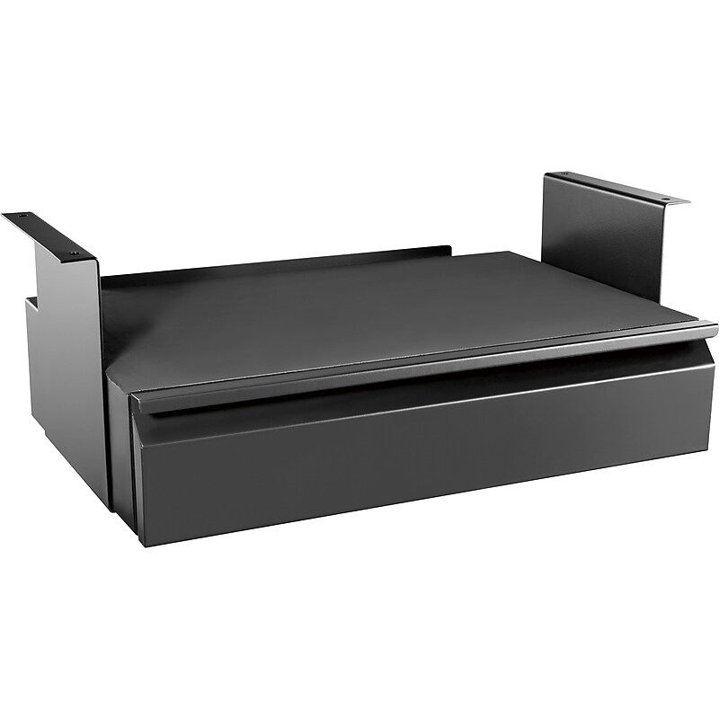 Mount-lt! Steel Under the Desk Mounting Component,  7.4"H x 20.2"W, Matte Black (MI-7291) image 1