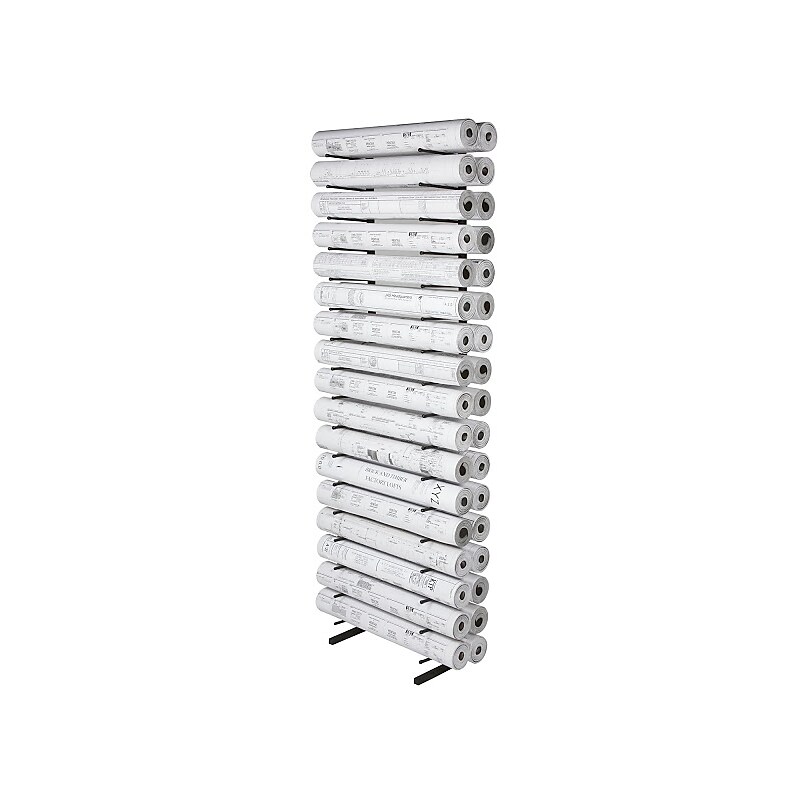 Brookside Design Vis-i-Rack High Capacity 16 Bin Blueprint Roll File Storage Rack, Textured Black (VR165) image 1