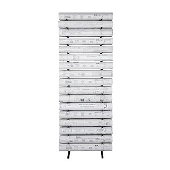 Brookside Design Vis-i-Rack High Capacity 16 Bin Blueprint Roll File Storage Rack, Textured Black (VR165)