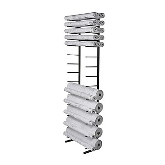 Brookside Design Vis-i-Rack High Capacity 13 Bin Blueprint Roll File Storage Rack, Textured Black (VR864)