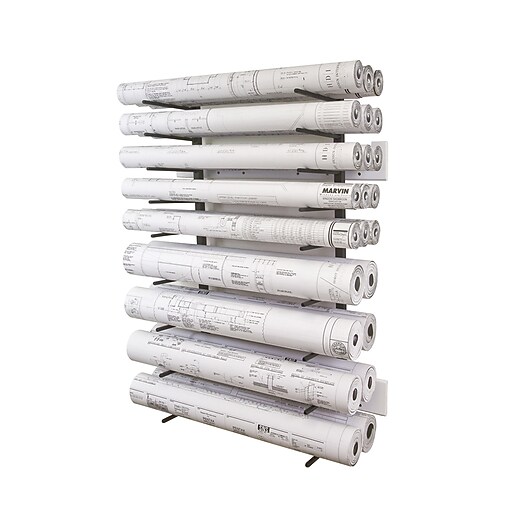 Brookside Design VisiRack 44"H High Capacity Blueprint Storage, Textured Black (VRW46) Staples