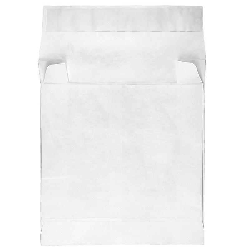 JAM Paper Expandable Booklet Envelopes with Peel & Seal Closure, 10 x 12 x 4, White, 250/Box (376634193b) image 1