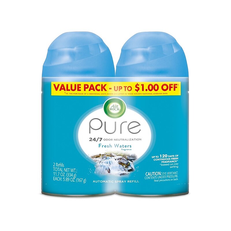 Air Wick Freshmatic Ultra Automatic Air Freshener, Fresh Waters, Twin Refills (6233882093) image 1