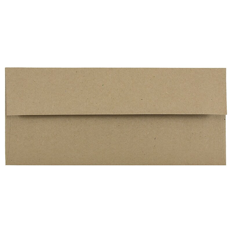 JAM Paper #10 Kraft Business Envelopes, 4.125 x 9.5, Brown Kraft Paper Bag, 100/Pack (6314842B) image 1