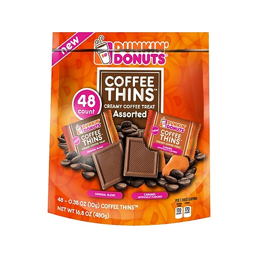 Dunkin' Donuts Coffee Thins Assorted Chocolate, Caramel/Original Blend