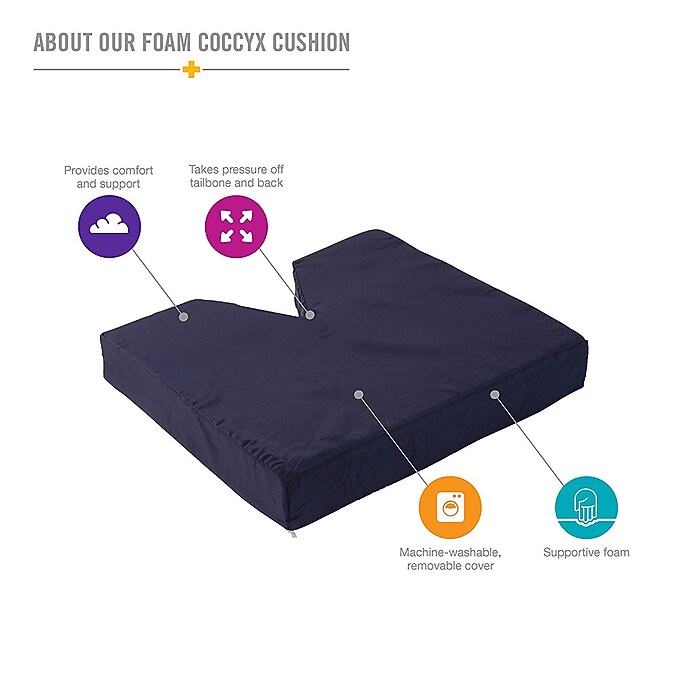DMI Coccyx Foam Seat Cushion, Navy (513-8015-2400) | Staples