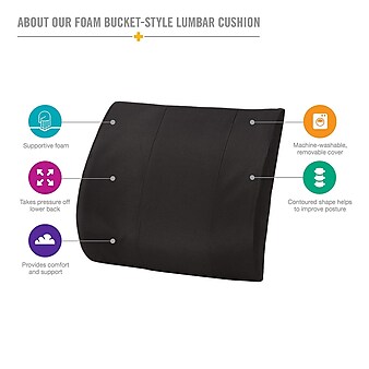 DMI Lumbar Cushion Back Pillow, Foam, Black (555-7301-0200)