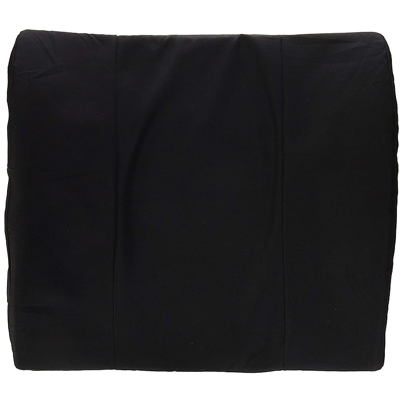 DMI 14" x 13" Foam Memory Lumbar Cushion with Strap, Polyester/Cotton Cover, Black image 1