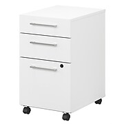 Bush Business Furniture 400 Series 3-Drawer Vertical File Cabinet, Locking, Letter/Legal, White, 20.16" (400SMP3BBFWH)