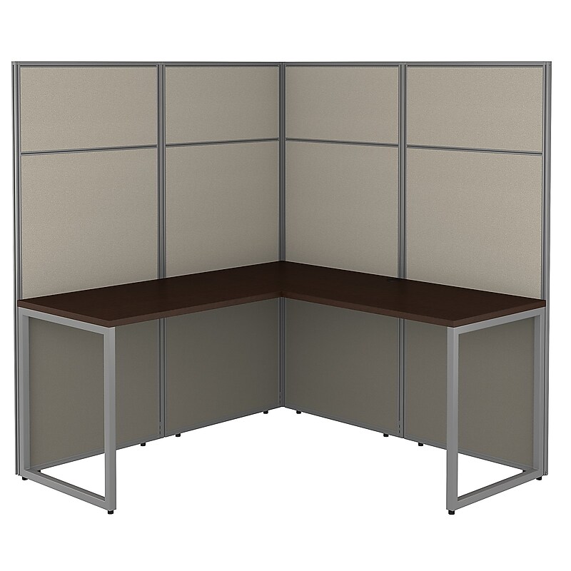 Bush Business Furniture Easy Office 66"H x 60"W L-Shaped Cubicle Panel Workstation, Mocha Cherry (EODH360MR-03K) image 1