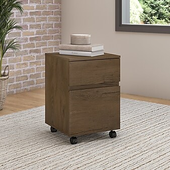 Bush Furniture Anthropology 2 Drawer Mobile File Cabinet, Rustic Brown Embossed (ATH011RB)