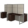 Bush Business Furniture Easy Office 66"H x 119"W 4 Person Back to Back Panel Workstation, Mocha Cherry (EODH66SMR-03K)~#|#~sp74531802_sc7