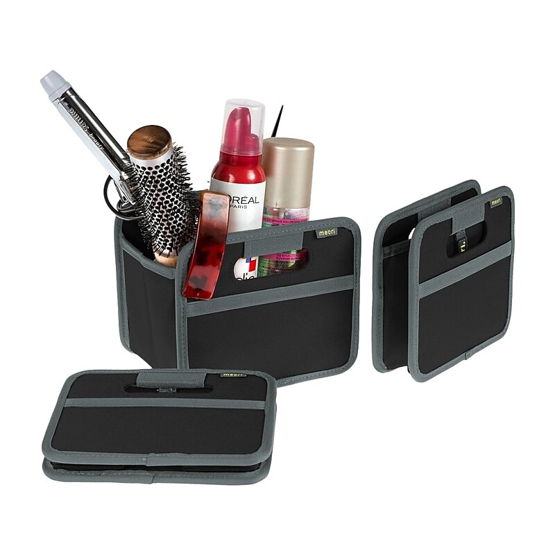 Meori Mini Foldable Fabric Storage Box, 5"x6.5"x5", Lava Black (A100427) image 1