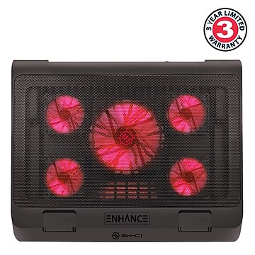 ENHANCE XL Gaming Laptop Cooler Pad with 5 Oversized LED Fans for Max Cooling , Adjustable Viewing Stand (ENGXC10100RDEW)