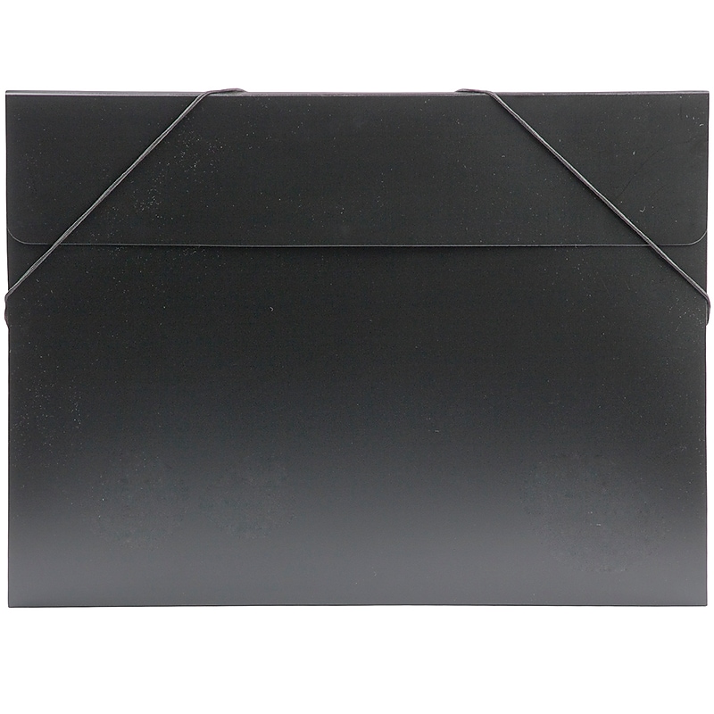 JAM Paper Plastic Portfolio Case with Elastic Closure, Black (6102 027) image 1
