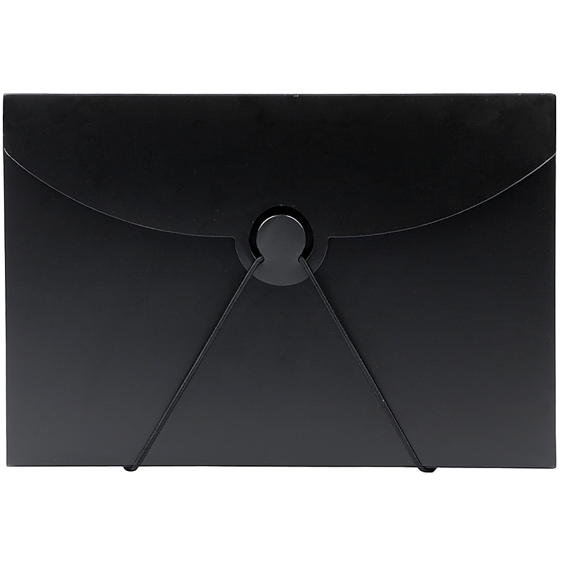 JAM Paper Plastic Portfolio Case with Hook & Loop Closure, Black (355612) image 1