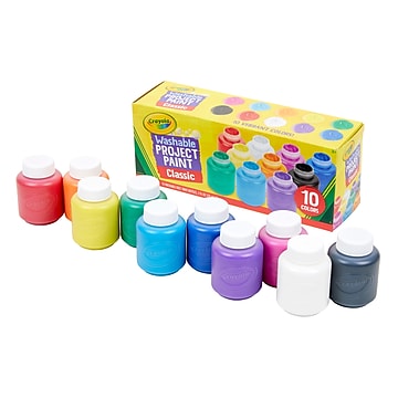 Crayola Classic Washable Watercolors, Assorted Colors, 2 oz., 10 Bottles/Pack (54-1205)