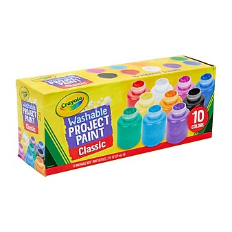 Crayola Classic Washable Watercolors, Assorted Colors, 2 oz., 10 Bottles/Pack (54-1205)